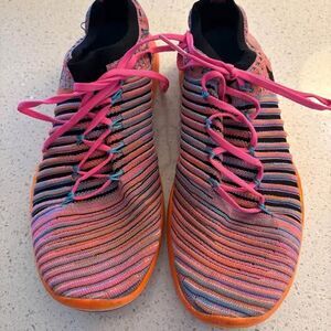 Nike Womens Free Transform Flyknit MultiColor Pink Orange Running Shoes